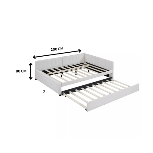 سرير دينيرو مع سرير سفلي - قماش مخمل قطيفة