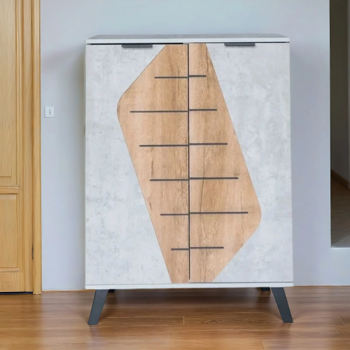 خزانة أحذية خشب ماليزي 2 باب 5 طبقات تنظيم , رصاصي...