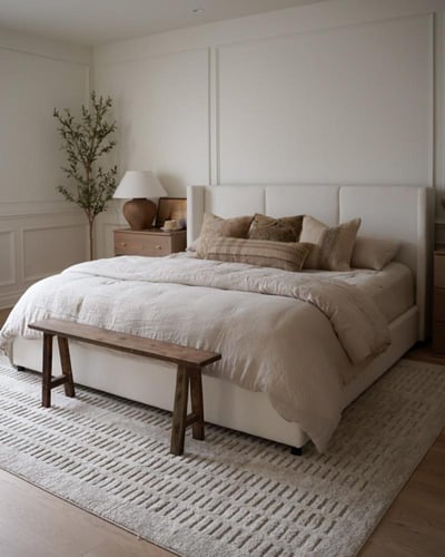 سرير جمانة الفندقي بقماش بوكليه