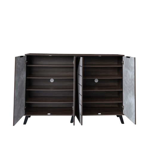 خزانة أحذية مودرن مساحة واسعة 2 أقسام 5 ارفف خشب م...