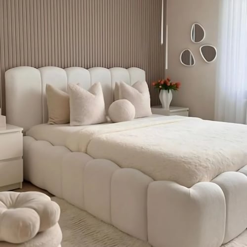 سرير فندقي بقماش شبيه بوكليه 180x200