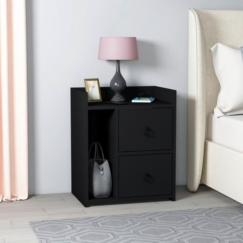 كمدينة جانبي للسرير مع درجين