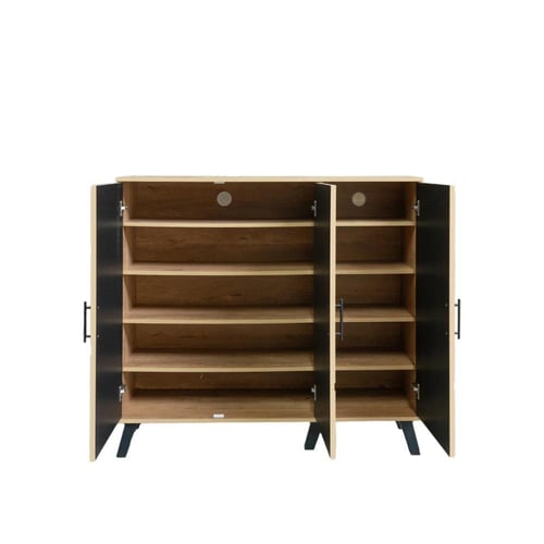 خزانة احذية 3 درفات خشب ماليزي 5 أدوار - بيج و أسو...