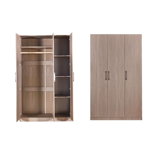 دولاب ملابس 3 أبواب بـ 3 الوان - رفوف وتعليق - CL-...