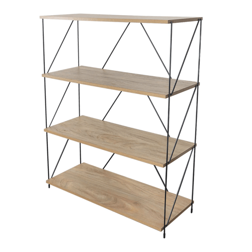 وحدة رفوف خشب ماليزي 4 ادوار متعددة الإستخدام لون...