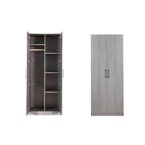 دولاب ملابس بابين بـ 3 الوان - رفوف وتعليق - CL-12