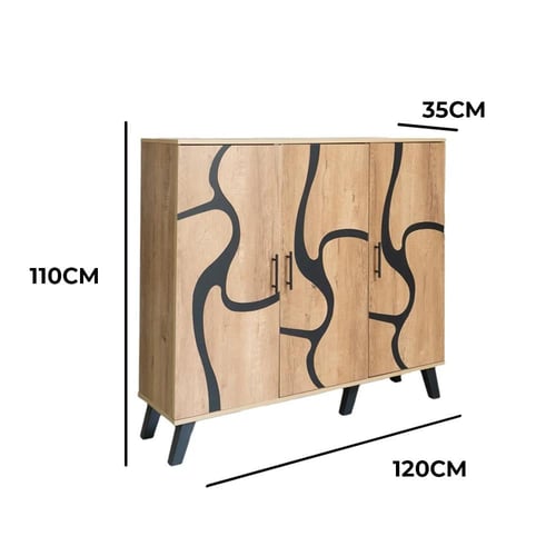 خزانة احذية 3 درفات خشب ماليزي 5 أدوار - بيج و أسو...