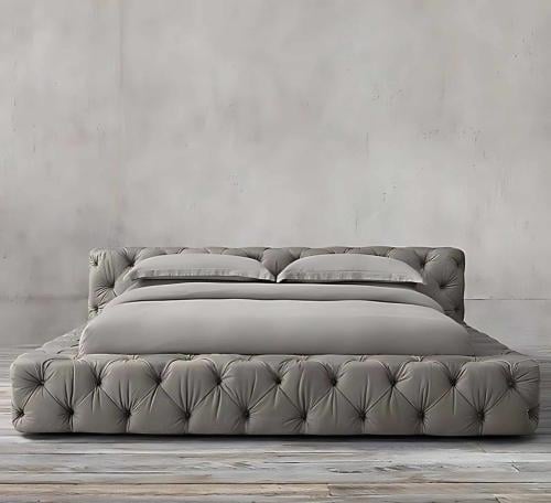 سرير GS-70 ديلوكس كبيتون بقماش مخمل او جلد