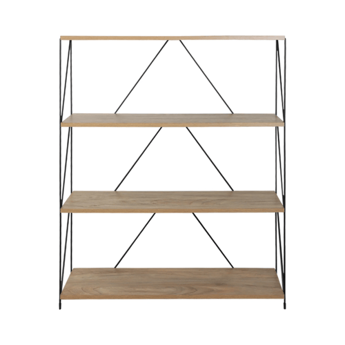 وحدة رفوف خشب ماليزي 4 ادوار متعددة الإستخدام لون...