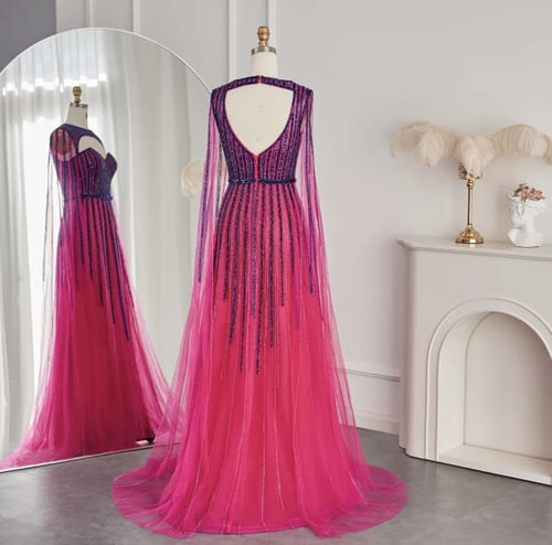 فستان سهرة فاخر بأكمام طويلة من سمارا بوتيك-A22