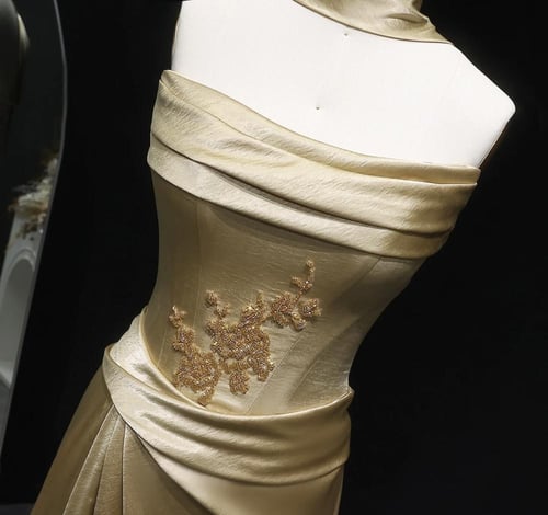 فستان ذهبي براق من سمارا بوتيك-S135