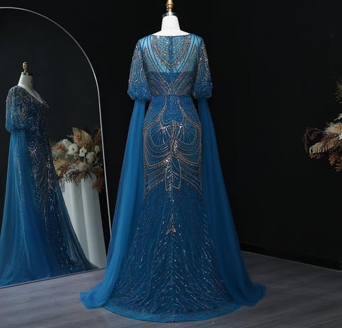 فستان سهرة فاخر بتطريز يدوي انيق من سمارا بوتيك-A9...