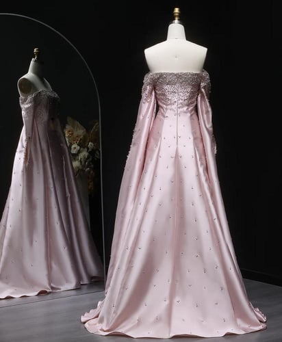 فستان ملكة ناعم رمادي من سمارا بوتيك-P60