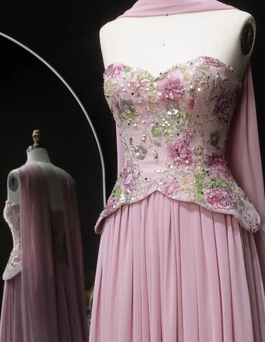 Soft pink evening dress from Samara Boutique - S165