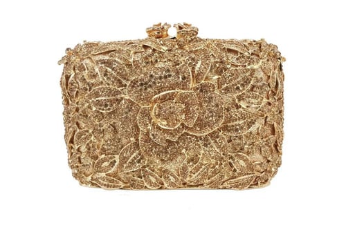 حقيبة كلاتش من الباستيل الورد الماسي