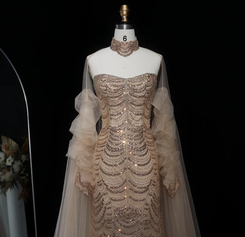 فستان أعراس فاخر مع أكمام من سمارا بوتيك-A91