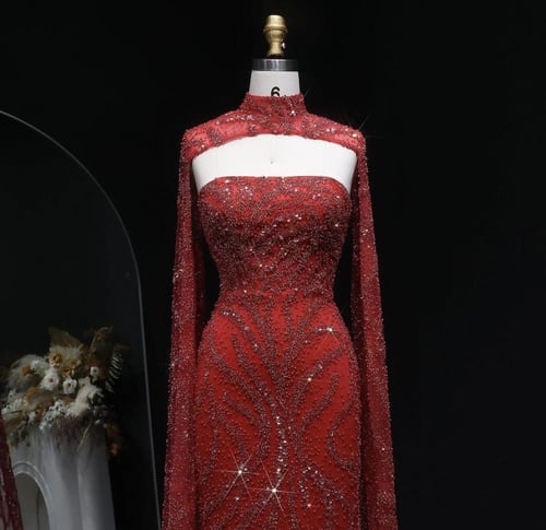 فستان أعراس فاخر مع تطريز يدوي من سمارا بوتيك-A110