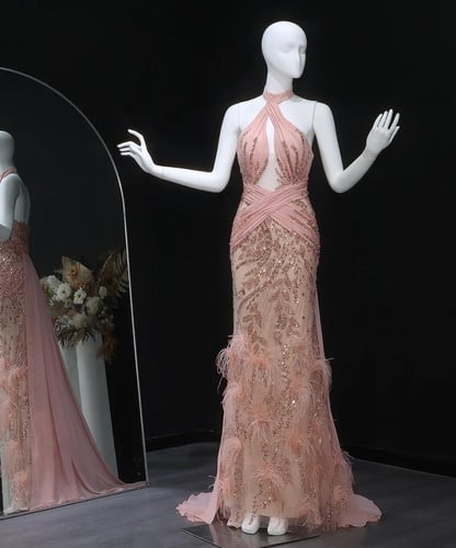 فستان سهرة تطريز يدوي ثقيل من سمارا بوتيك-E96