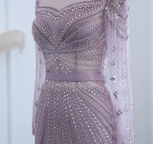 فستان ملكي سهرة وفاخر بتطريز يدوي من سمارا بوتيك-A...