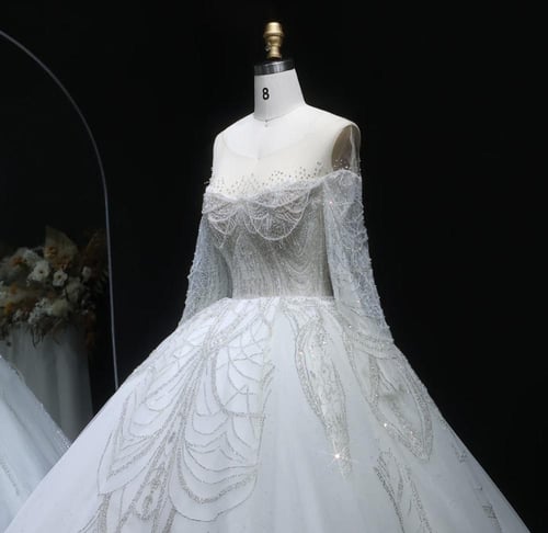 فستان زفاف ليلة العمر تطريز يدوي من سمارا بوتيك-W2