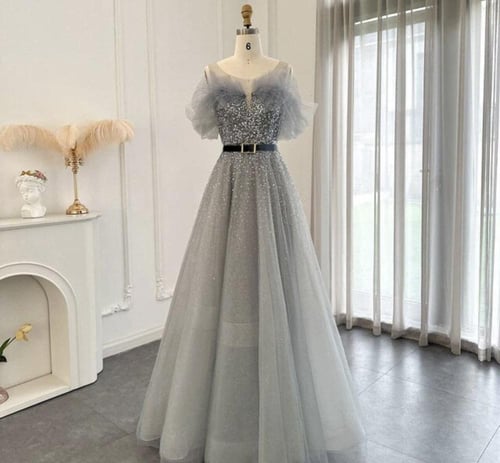 فستان سهرة ملكة فخم مع حزام انيق من سمارا بوتيك-P2...