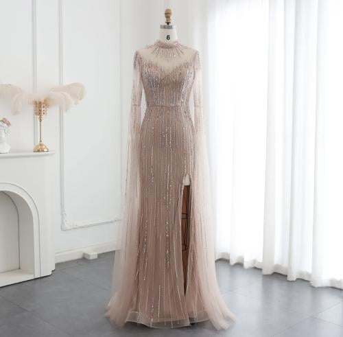 فستان سهرة أعراس من سمارا بوتيك فاخر بأكمام طويلة-...