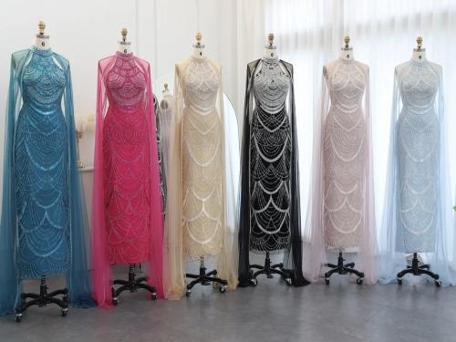 فستان سهرة فاخر من سمارا بوتيك-مع غطاء بأكمام-E2