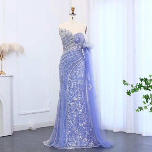 فستان سهرة فاخر مع كتف فراشة تطريز يدوي من سمارا ب...