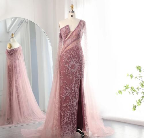 فستان سهرة فاخر مع كيب رائع من سمارا بوتيك-E40