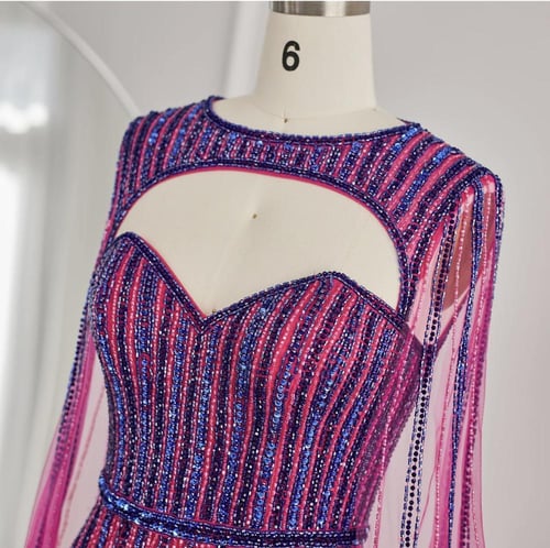 فستان سهرة فاخر بأكمام طويلة من سمارا بوتيك-A22