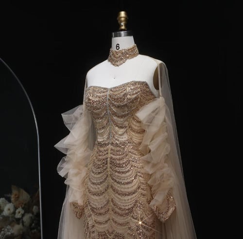 فستان أعراس فاخر مع أكمام من سمارا بوتيك-A91