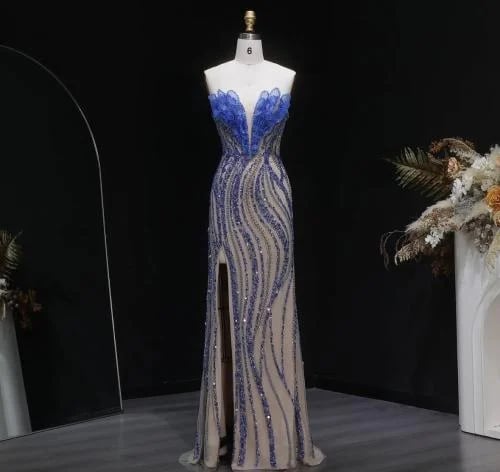 Samara Boutique Full Embroidered Evening Dress - E148