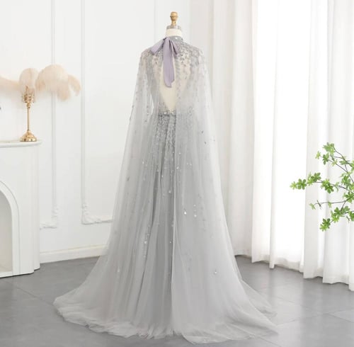 فستان ملكة تطريز يدوي مع شال من سمارا بوتيك-P6