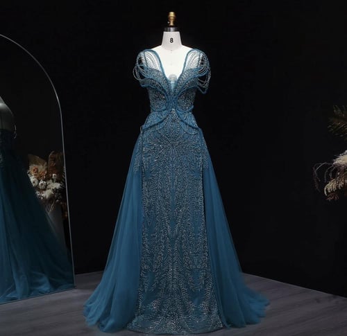 فستان فاخر تطريز يدوي-A122