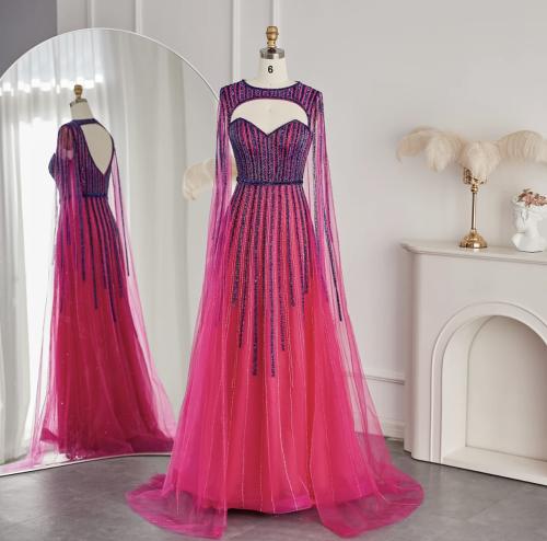 فستان سهرة فاخر بأكمام طويلة من سمارا بوتيك-A22