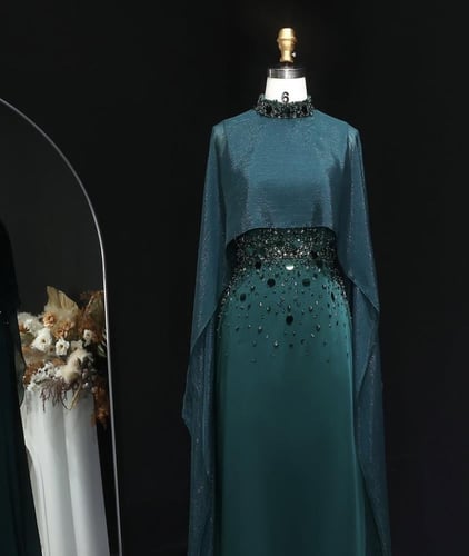 فستان سهرة ناعم وراقي ومحتشم من سمارا بوتيك