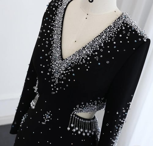 فستان راقي اسود من سمارا بوتيك-S140