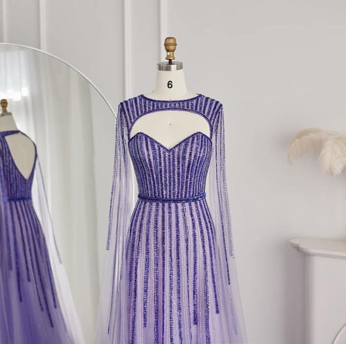 فستان سهرة فاخر بأكمام طويلة من سمارا بوتيك-A24