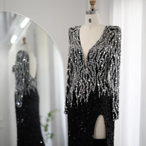 فستان اسود رايق وفاخر من سمارا بوتيك-E29