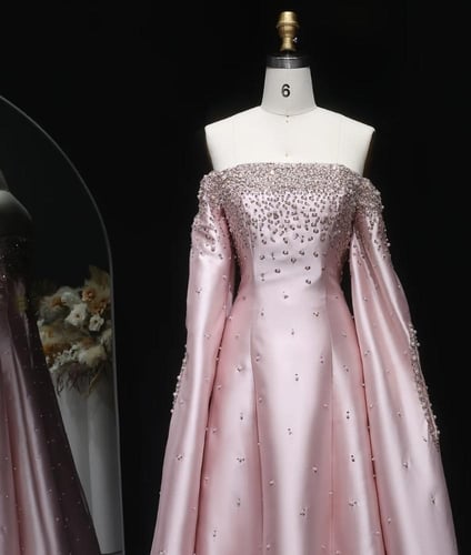 فستان ملكة ناعم رمادي من سمارا بوتيك-P60