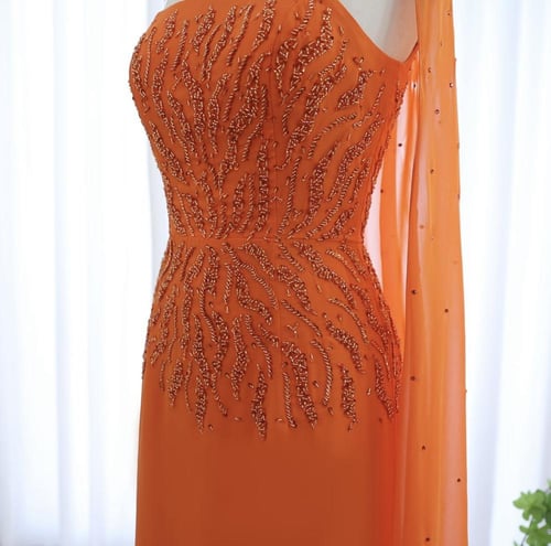 فستان سهرة برتقالي من سمارا بوتيك-A2