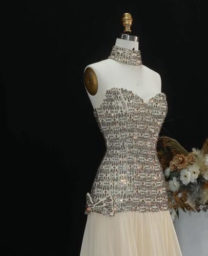 Elegant evening dress with a bow from Samara Boutique - S166
