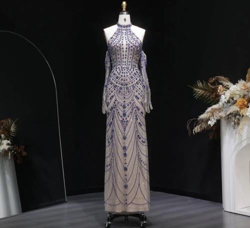 Samara Boutique Hand-Embroidered Evening Dress - E144