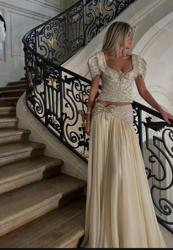 Elegant two-piece evening dress with a bow from Samara Boutique - E138