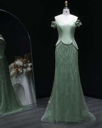 Green evening dress from Samara Boutique - E134