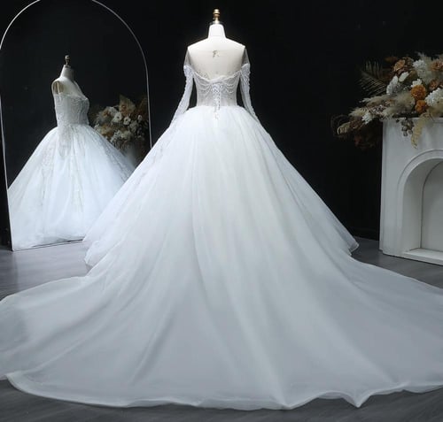 فستان زفاف ليلة العمر تطريز يدوي من سمارا بوتيك-W2