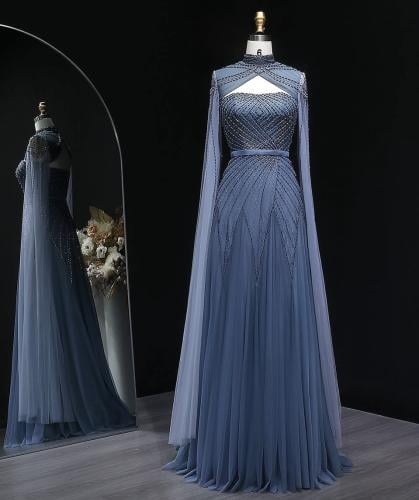 Luxurious blue wedding dress from Samara Boutique - A138
