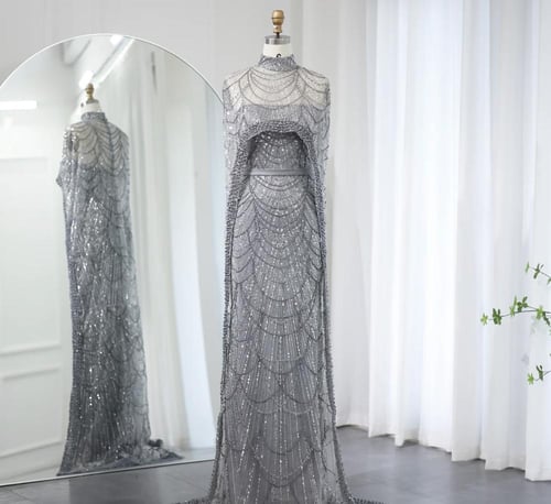 فستان توب سهرة أعراس فاخر تطريز يدوي لؤلؤ من سمارا...