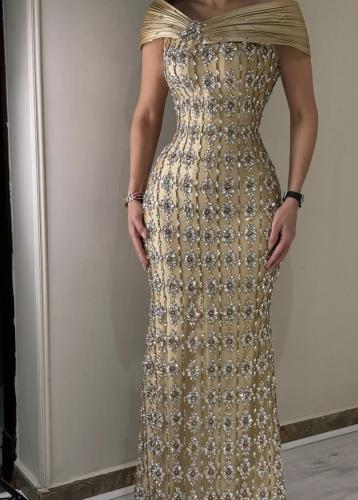 Samara Boutique Indian Hand-Embroidered Evening Dress - E149