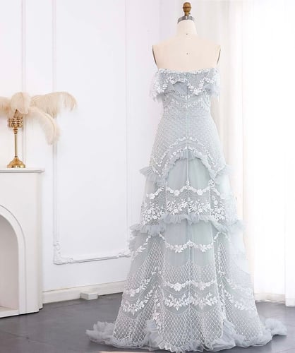 فستان ملكة ناعم تل مع تعدد طبقات من سمارا بوتيك-P6...